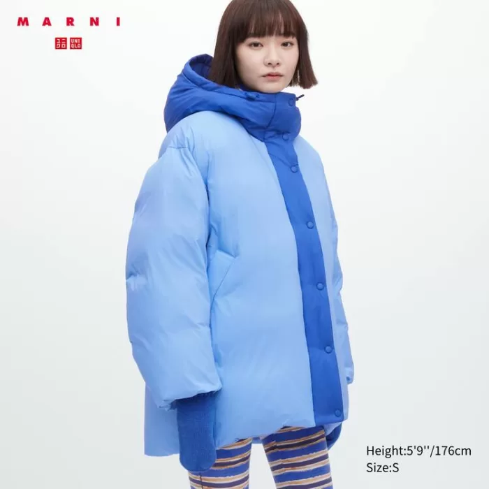 Uniqlo Marni Down Oversized Women’s Coats Blue