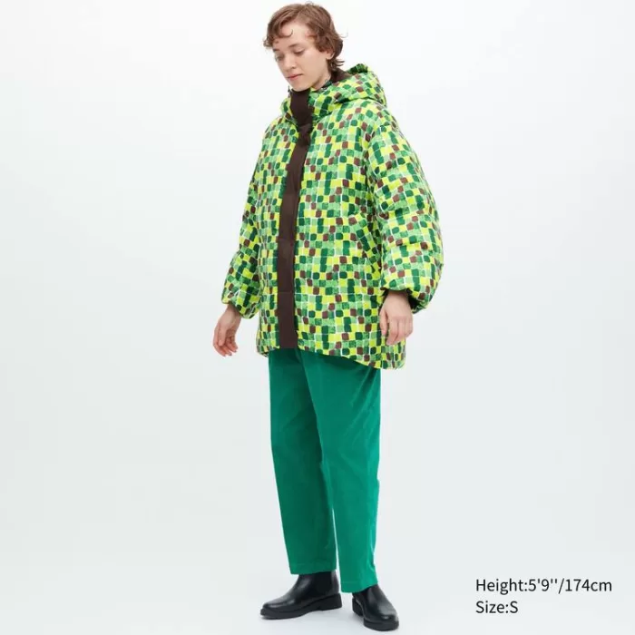 Uniqlo Marni Down Printed Oversized Coats Women Green