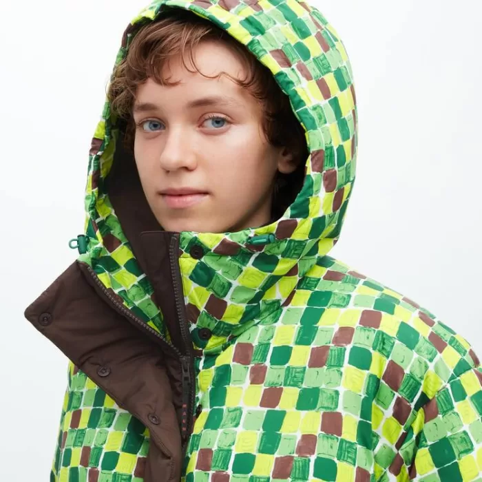 Uniqlo Marni Down Printed Oversized Coats Women Green