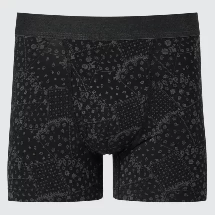 Uniqlo Men’s Cotton Patchwork Boxer Underwear Black