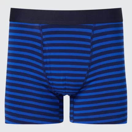 Uniqlo Men’s Cotton Striped Boxer Underwear Navy Blue