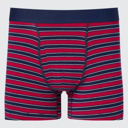 Uniqlo Men’s Cotton Striped Boxer Underwear Red