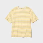 Uniqlo Men’s Oversized Striped Half Sleeved T-Shirt Yellow