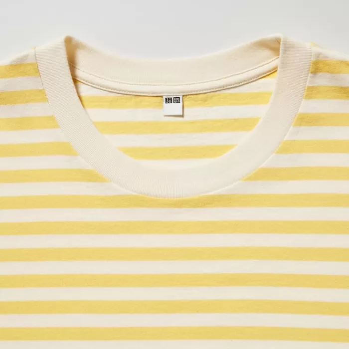 Uniqlo Men’s Oversized Striped Half Sleeved T-Shirt Yellow