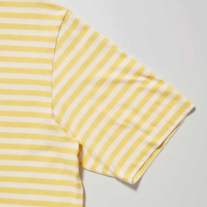 Uniqlo Men’s Oversized Striped Half Sleeved T-Shirt Yellow