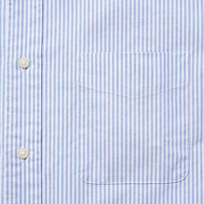 Uniqlo Men’s Regular Fit Striped Oxford Shirt (Button-down Collar) Blue