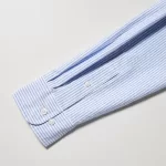 Uniqlo Men’s Regular Fit Striped Oxford Shirt (Button-down Collar) Blue