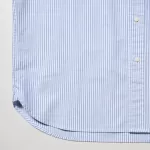 Uniqlo Men’s Regular Fit Striped Oxford Shirt (Button-down Collar) Blue