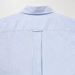 Uniqlo Men’s Regular Fit Striped Oxford Shirt (Button-down Collar) Blue