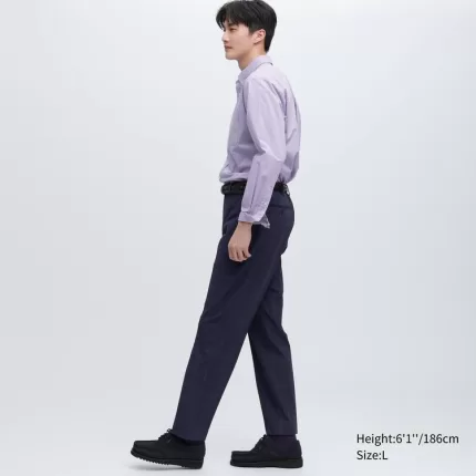 Uniqlo Men’s Smart Patterned Ankle Length (Long) Pants Navy Blue