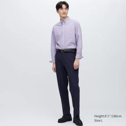 Uniqlo Men’s Smart Patterned Ankle Length (Long) Pants Navy Blue