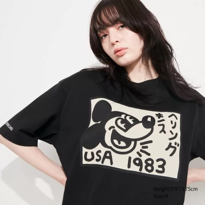 Uniqlo Mickey X Keith Haring Ut Printed Men’s T-Shirt Black