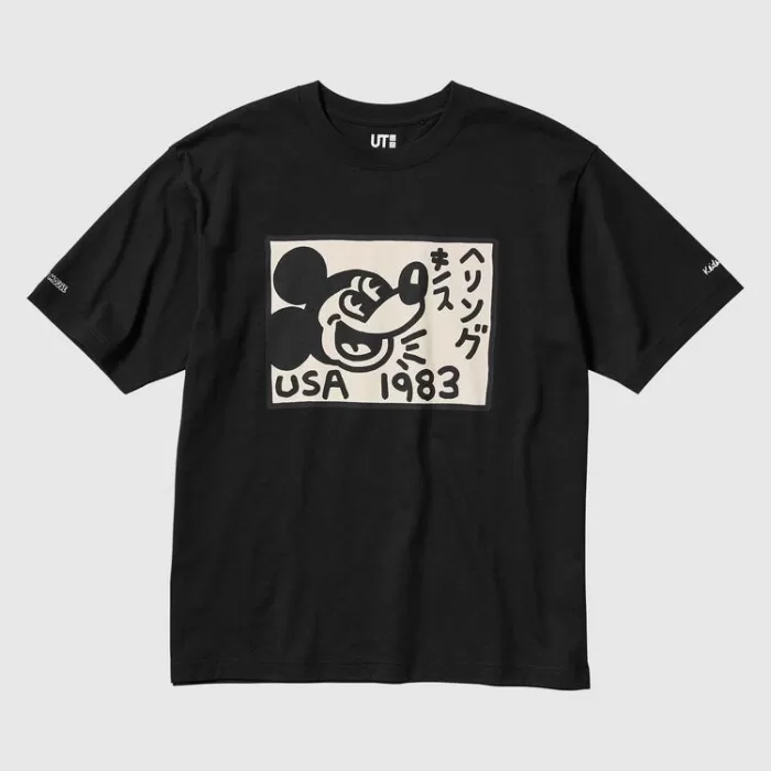 Uniqlo Mickey X Keith Haring Ut Printed Men’s T-Shirt Black