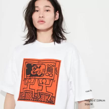 Uniqlo Mickey X Keith Haring Ut Printed Men’s White T-Shirt