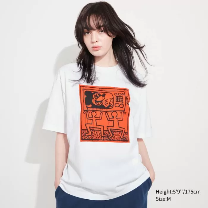 Uniqlo Mickey X Keith Haring Ut Printed Men’s White T-Shirt