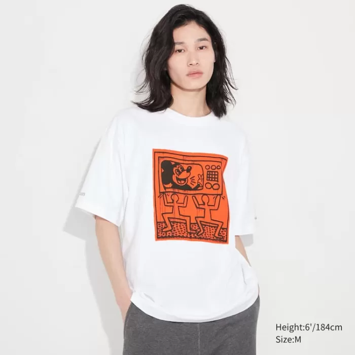 Uniqlo Mickey X Keith Haring Ut Printed Men’s White T-Shirt