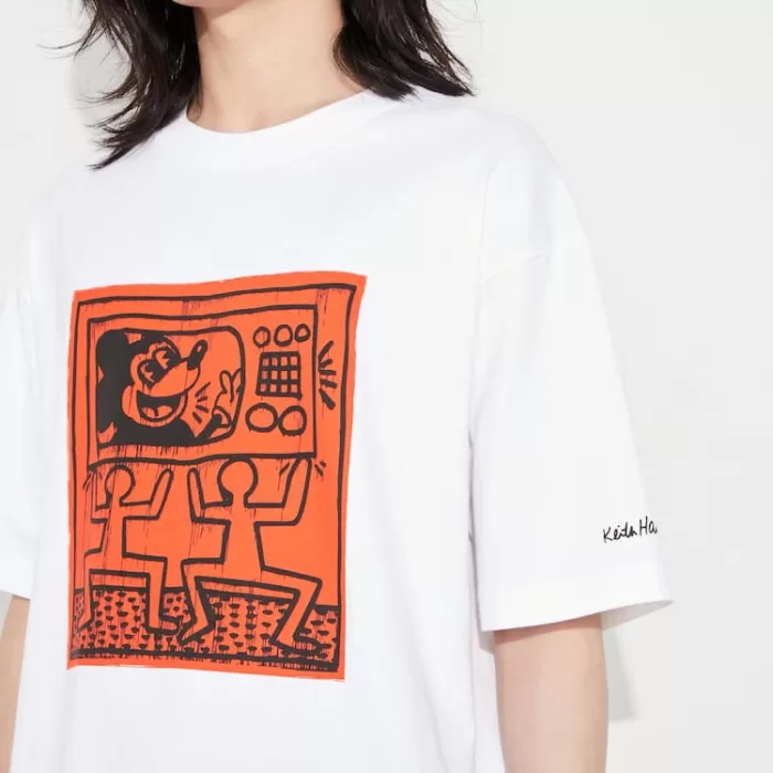 Uniqlo Mickey X Keith Haring Ut Printed Men’s White T-Shirt