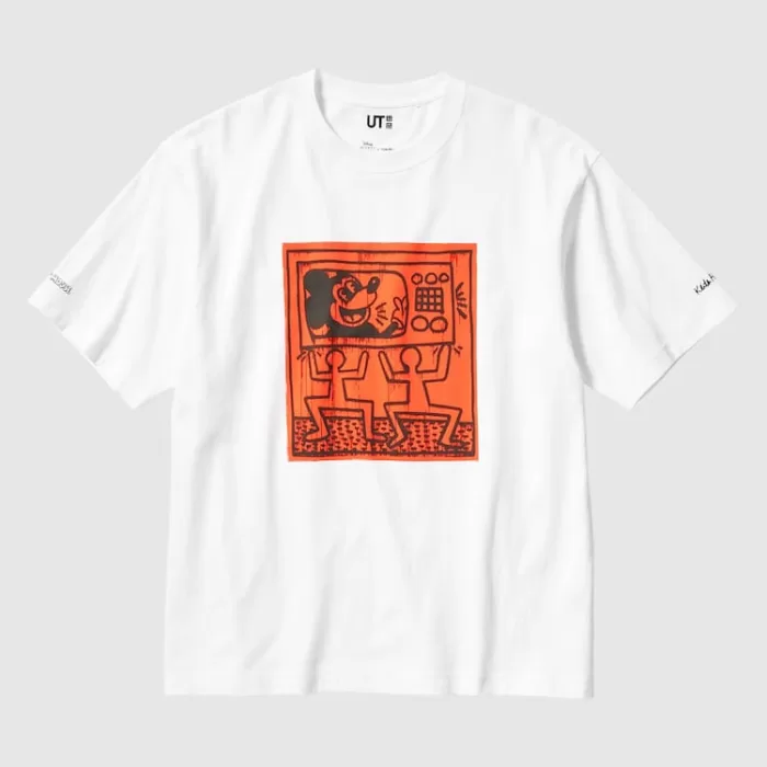 Uniqlo Mickey X Keith Haring Ut Printed Men’s White T-Shirt