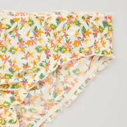 Uniqlo Mid Rise Flower Print Frill Women’s Underwear Creme