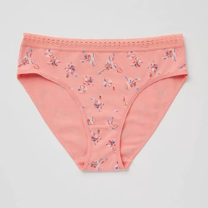 Uniqlo Mid Rise Flower Print Women’s Underwear Light Orange