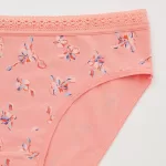 Uniqlo Mid Rise Flower Print Women’s Underwear Light Orange