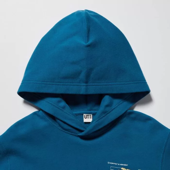 Uniqlo Minecraft Ut Printed Hoodie Sweat Kids Blue