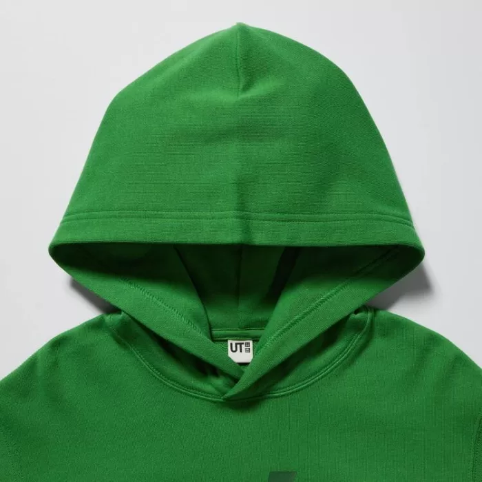 Uniqlo Minecraft Ut Printed Hoodie Sweat Kids Green