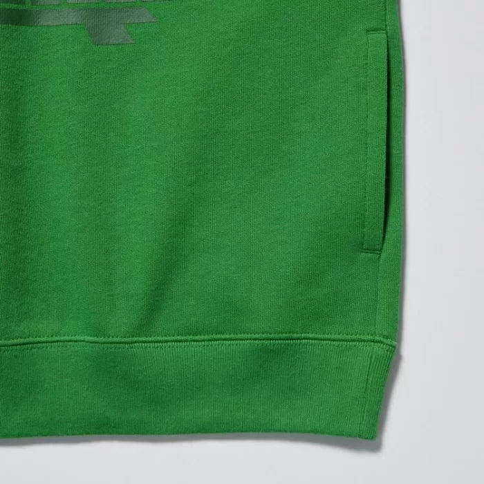 Uniqlo Minecraft Ut Printed Hoodie Sweat Kids Green