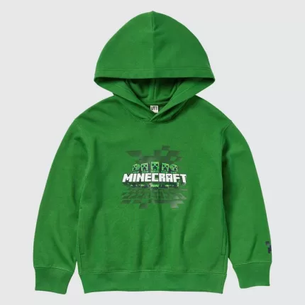 Uniqlo Minecraft Ut Printed Hoodie Sweat Kids Green