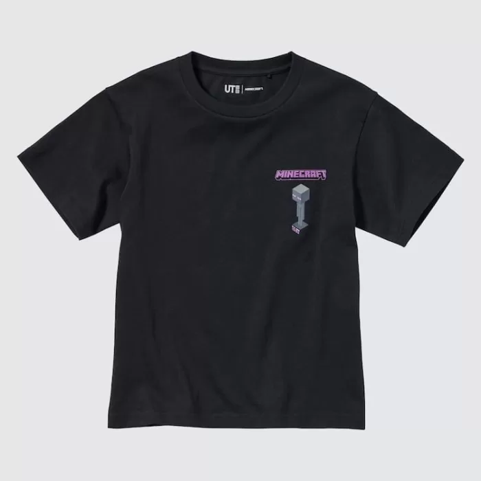 Uniqlo Minecraft Ut Printed T-Shirt Kids Black