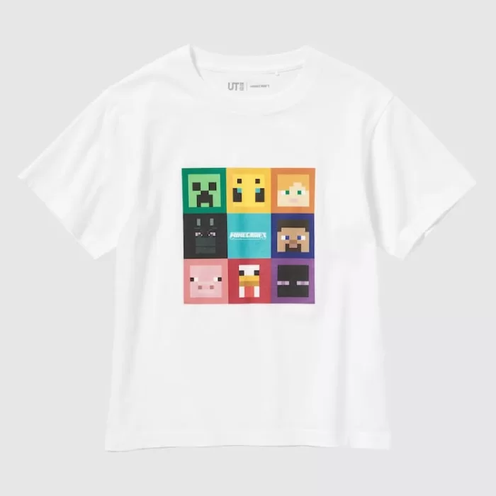 Uniqlo Minecraft Ut Printed T-Shirt Kids White