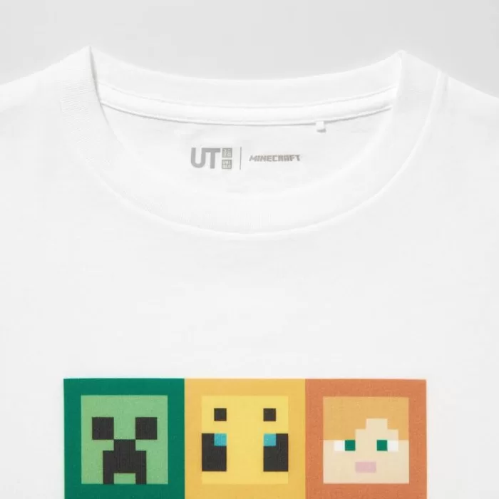 Uniqlo Minecraft Ut Printed T-Shirt Kids White