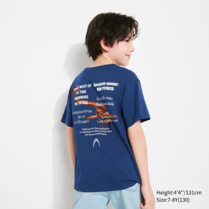 Uniqlo National Museum Of Nature And Science Tokyo Ut Printed T-Shirt Kids Blue