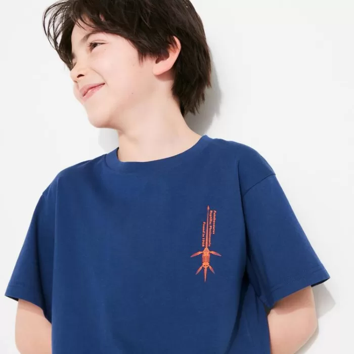 Uniqlo National Museum Of Nature And Science Tokyo Ut Printed T-Shirt Kids Blue