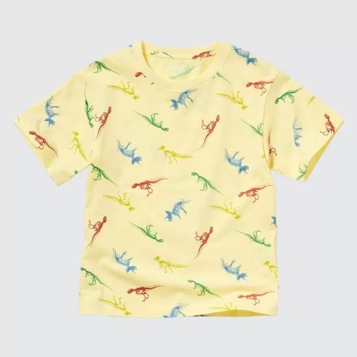 Uniqlo National Museum Of Nature And Science Tokyo Ut Printed T-shirt Kids Yellow