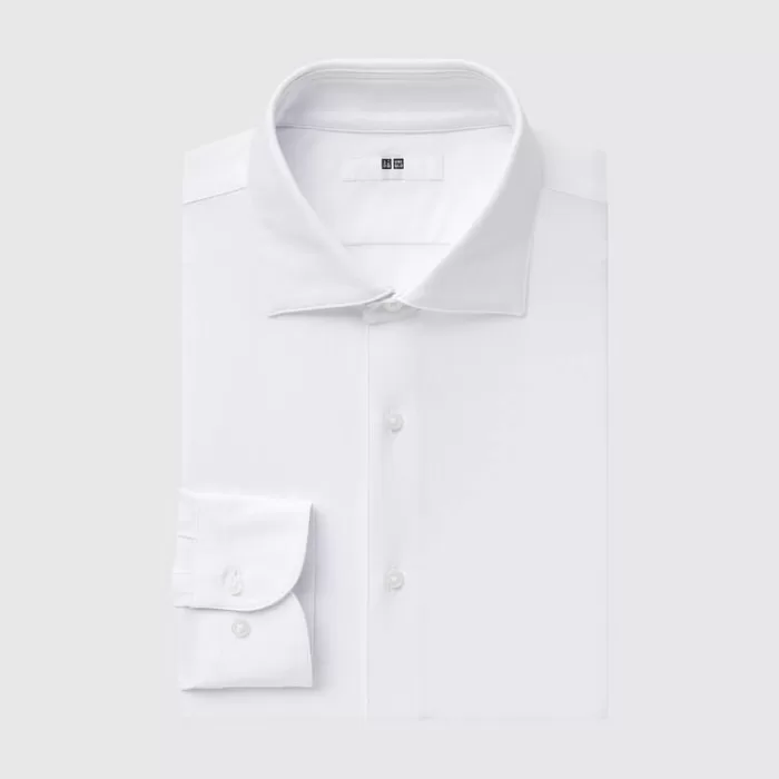 Uniqlo Non-iron Jersey Regular Fit (Semi-cutaway Collar) Men’s White Shirts