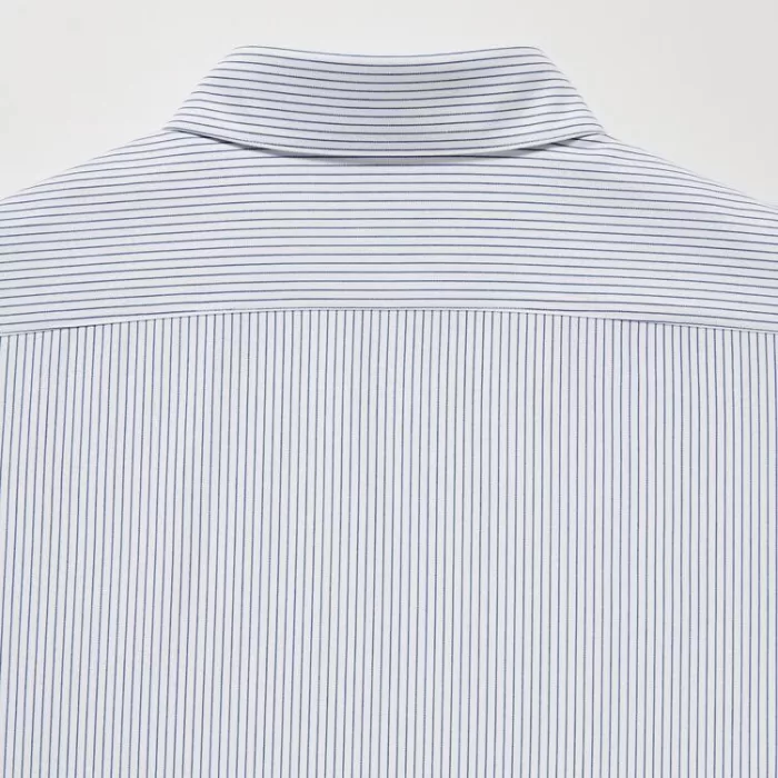 Uniqlo Non-iron Jersey Regular Fit Striped (Semi-cutaway Collar) Men’s Shirts Blue