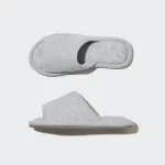 Uniqlo Open Toe Waffle Slippers Men Grey