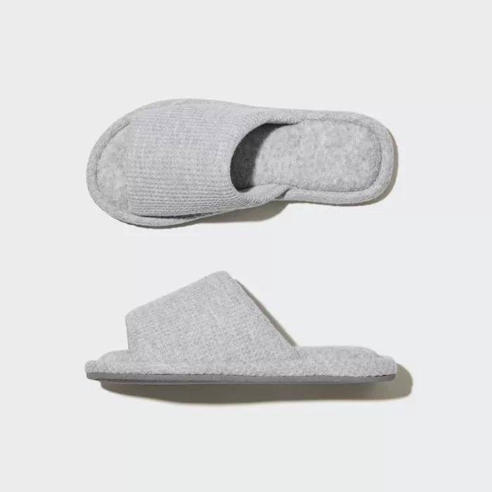 Uniqlo Open Toe Waffle Slippers Men Grey