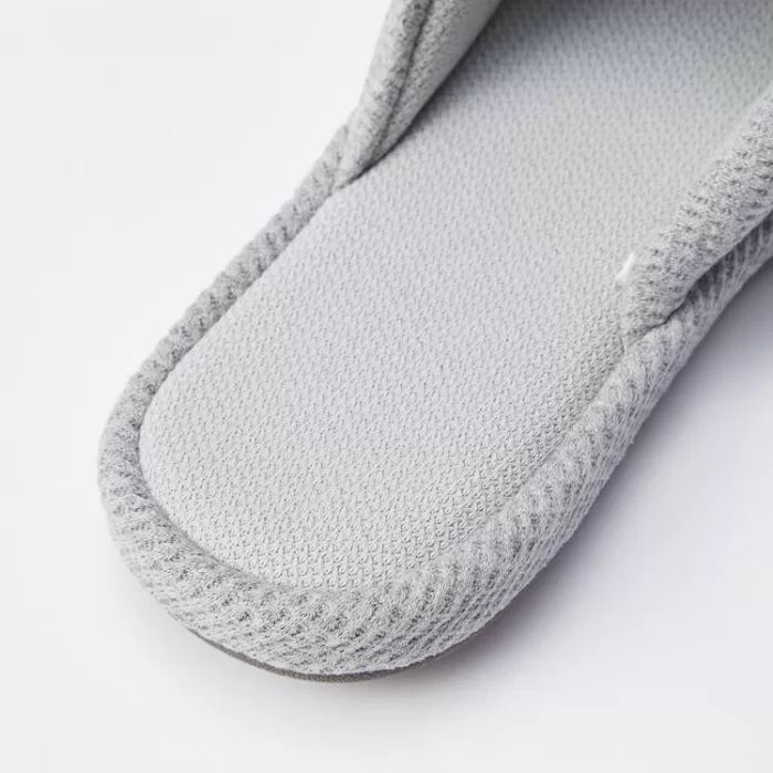 Uniqlo Open Toe Waffle Slippers Women Grey