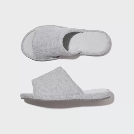 Uniqlo Open Toe Waffle Slippers Women Grey