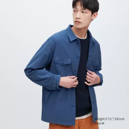 Uniqlo Overshirt Jersey Overshirt Men Blue