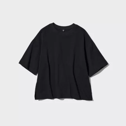 Uniqlo Oversized Half Sleeve Women’s Homewear Black