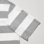 Uniqlo Oversized Striped Half Sleeved T-Shirt Men Grey