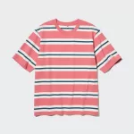 Uniqlo Oversized Striped Half Sleeved T-Shirt Men Pink