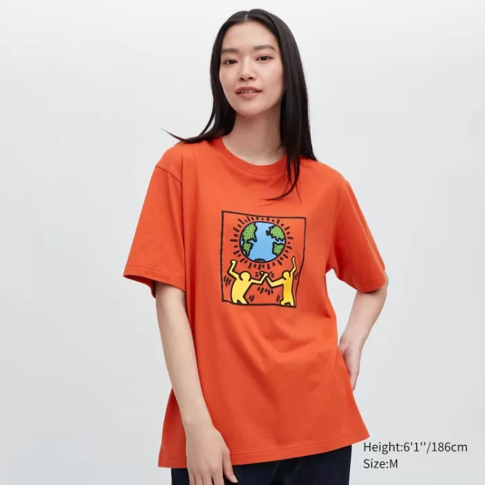 Uniqlo Peace For All Ut Printed T-Shirt (Keith Haring) Men Orange