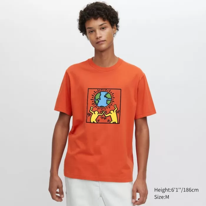 Uniqlo Peace For All Ut Printed T-Shirt (Keith Haring) Men Orange