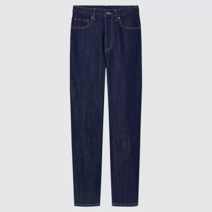 Uniqlo Peg High Rise Ankle Length (Long) (2021 Season) Jeans Women Navy Blue