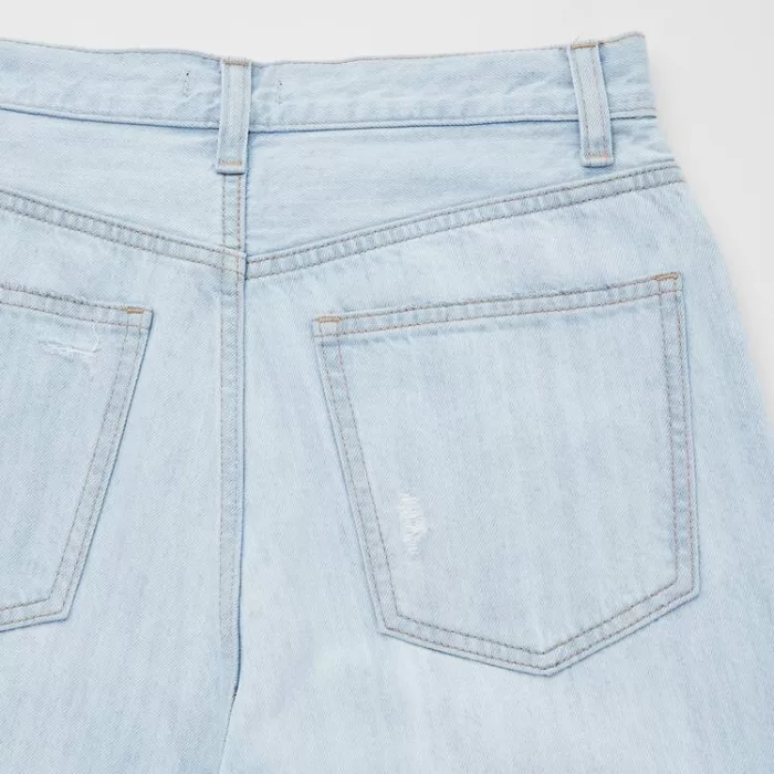 Uniqlo Peg High Rise Distressed Jeans Women Blue