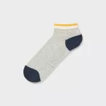 Uniqlo Pile Striped Short Socks Men Grey